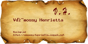 Vámossy Henrietta névjegykártya