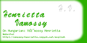 henrietta vamossy business card